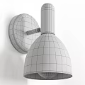Modern Wall Lamp With Wooden Arm Black Metal Shade And White Base