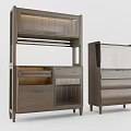 Modern Wooden Sideboard With Minimalist Design Drawers And Storage Cabinets
