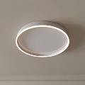 Modern Round White Flush Mount Ceiling Light with Circular Glow Strip Design