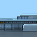 Modern Hospital Building With Glass Curtain Walls Waterfront View And Contemporary Design