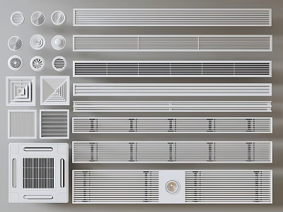 Variety Of Air Conditioner Vent Designs Displayed 3d model