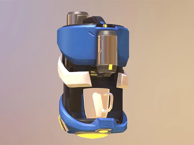 Modern Blue Kitchen Appliance Coffee Maker With Automatic Cup Design 3d model