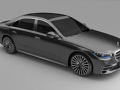 Black Luxury Sedan With Streamlined Design Large Alloy Wheels And LED Headlights 3d model