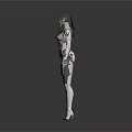 Futuristic Sci Fi Characters And Creatures With Black Orange And White Gold Armored Suits