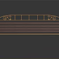 Elegant Yellow Metal Frame Bench With Wooden Seat And Decorative Scrolls