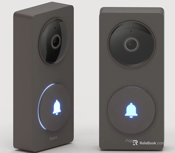 Aqara Smart Doorbell With Camera Bell Icon Blue Light Indicator And Black Design 3d model 