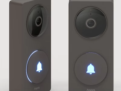 Aqara Smart Doorbell With Camera Bell Icon Blue Light Indicator And Black Design 3d model