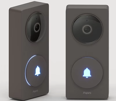 Aqara Smart Doorbell With Camera Bell Icon Blue Light Indicator And Black Design 3d model