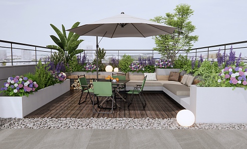 Roof Garden Modern Garden 3d model