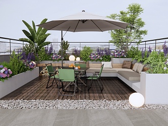 Roof Garden Modern Garden 3d model