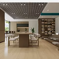 Modern Library Reading Area Library Reading Area 3d model