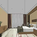 Elegant Hotel Guest Room Interior With Comfortable Bed Sofa TV And Wooden Flooring