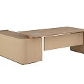 Modern Minimalist Wooden Office Desk With Storage Drawers And Smooth Surface