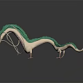 Green and White Dragon Game Movie Character With Long Body and Tail