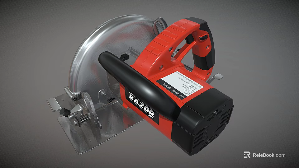 BAXOR Industrial Circular Saw Power Tool With Red Black Design And Metal Cutting Blade 3d model 