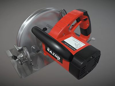 BAXOR Industrial Circular Saw Power Tool With Red Black Design And Metal Cutting Blade 3d model
