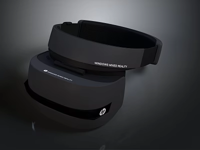 Sleek Black VR Headset With Comfortable Headband And Advanced Technology 3d model
