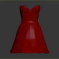 Elegant Red Strapless Dress With Bowknot Detail And Flared Satin Skirt For Women
