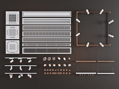 Modern Air Outlet Central Air Conditioning Exit Switch Panel Track Spotlight 3d model