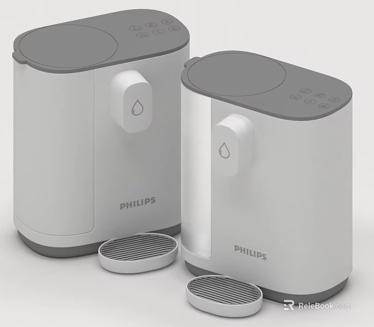 Philips Modern Kitchen Water Filter Appliances In White And Gray Design 3d model 