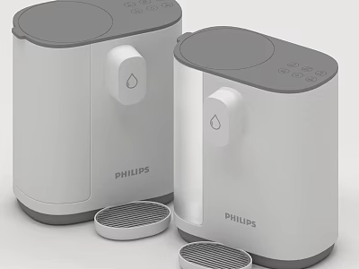 Philips Modern Kitchen Water Filter Appliances In White And Gray Design 3d model