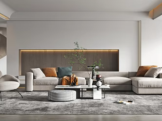 modern living room 3d model