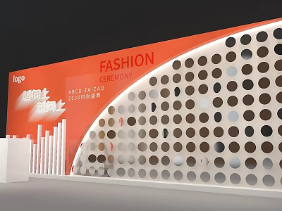 Check in Area Setup for 2023 Fashion Ceremony With Polka Dot Backdrop 3d model