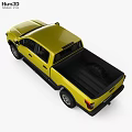 Nissan Yellow Pickup Truck With Double Cab Black Wheels And Cargo Bed