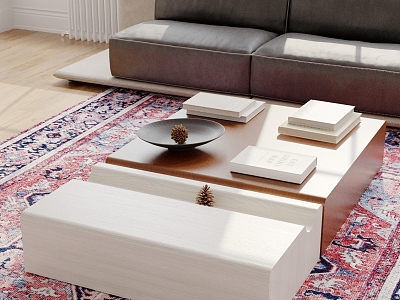 Coffee Table Combination Sofa Carpet Ornaments model