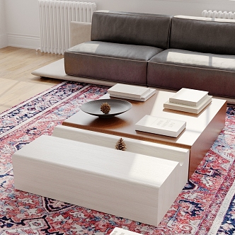 Coffee Table Combination Sofa Carpet Ornaments 3d model