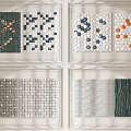Modern Wall Decorations Featuring Mosaic Patterns Wavy Textures and Colorful Tiles 3d model