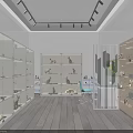Exhibition Room Interior Design With Glass Display Cabinets Holding Animal Specimens And Shelves
