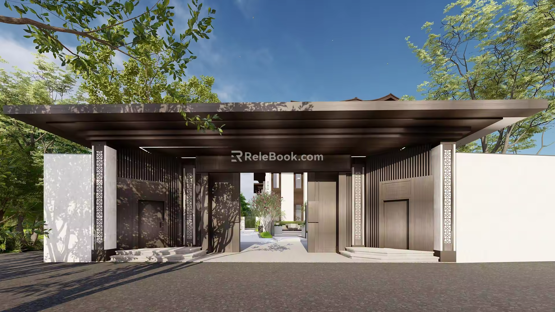 new chinese style gate 3d model