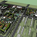 Urban Garden Landscape Design With Integrated Green Spaces Buildings And Water Features