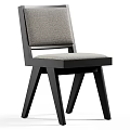 Modern Accent Chair With Gray Fabric Upholstery And Black Wooden Frame Design
