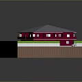 3D Farm Layout With Red Building Green Planting Fields And Boundary