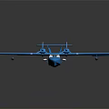 Blue Passenger Seaplane with Modern Aerodynamic Design and Shiny Exterior Surface