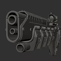 White And Black Futuristic Weapon With Scope And Metallic Components Design 3d model