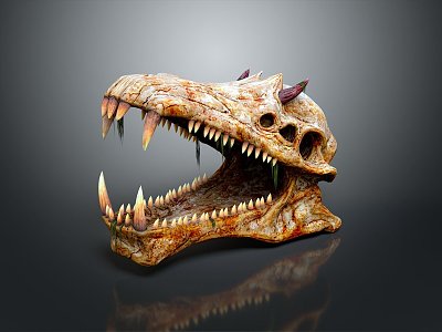 Modern Skull Animal Skull Fossil Skull Skeleton 3d model