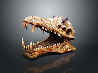 Modern Skull Animal Skull Fossil Skull Skeleton 3d model