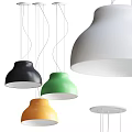 Modern Pendant Lights with Black Green and Yellow Colorful Dome Design