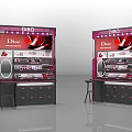 Modern Dior Cosmetics Display Shelves With Lighting Drawers And Stools 3d model