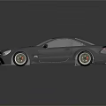 Gray Mercedes Sports Car With Streamlined Body Large Wheels And 3D Rendering