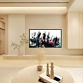 Modern TV Wall Design With Wooden Panels Indoor Plant And Minimalist Platform