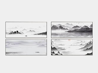 New Chinese Landscape Ink Painting 3d model