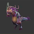 Anthropomorphic Blue Green Dragon Holding Teapot With Curled Whiskers And Scaly Skin