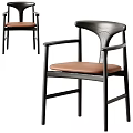 Elegant Modern Armchair With Dark Wooden Frame And Brown Seat Design