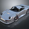 Silver Sports Car With Sleek Aerodynamic Exterior And Stylish Alloy Wheels