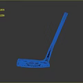Black Golf Putter With Blue Shaft And Brand Logo Design