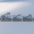 Various Steel Staircase Designs With Platforms And Industrial Structures 3d model